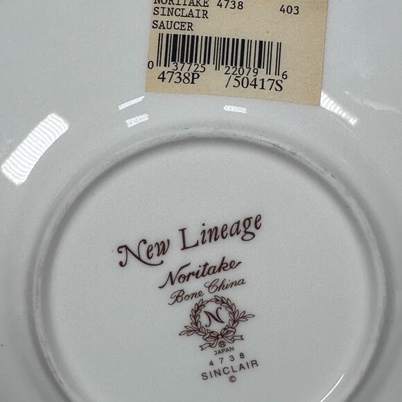 Noritake New Lineage Cup & Saucer White Bone China Sinclair 4738 Japan Set of 5 - Picture 7 of 7